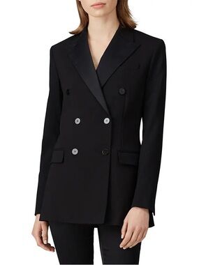 Theory Black Wool Double Breasted Blazer in Size 4
